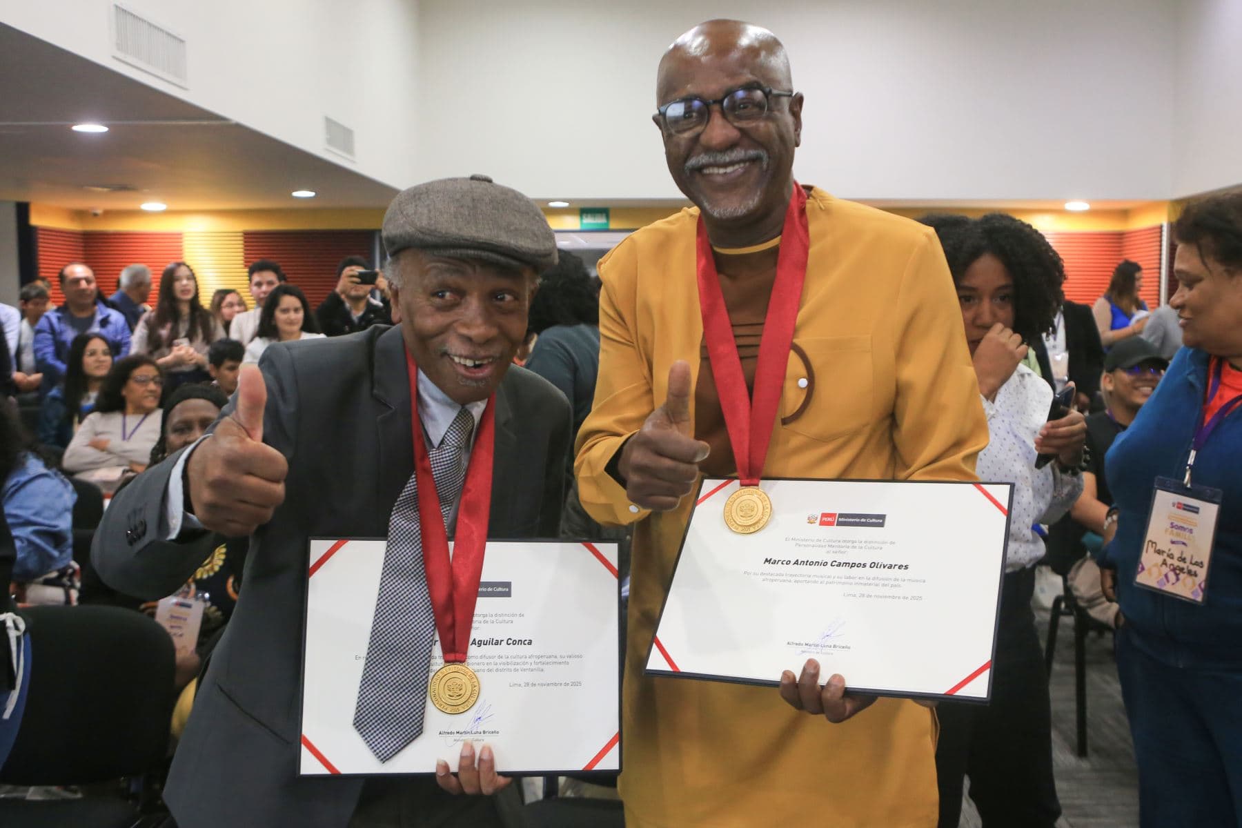 Mincul otorga Personalidad Meritoria de la Cultura a Marco Campos y Walter Aguilar